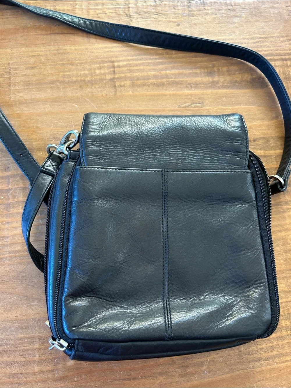 HOBO Black Canvas Crossbody International with Red Logo